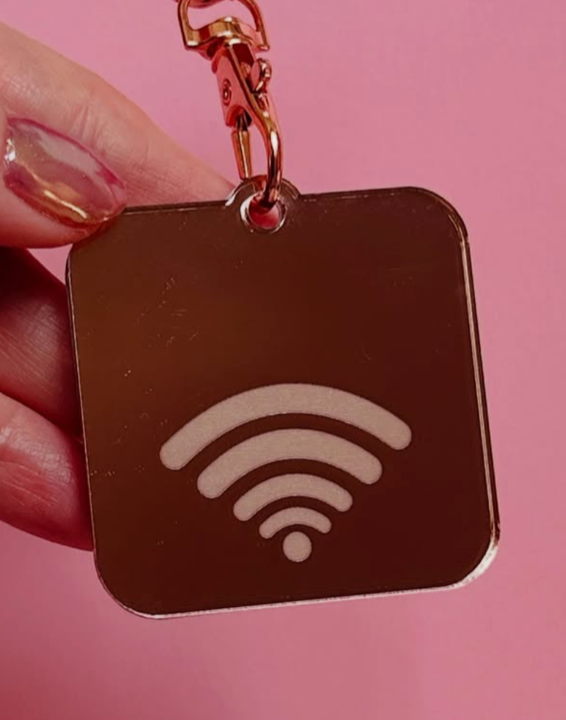 NFC TAG | ROSE GOLD MIRROR | WIFI SYMBOL