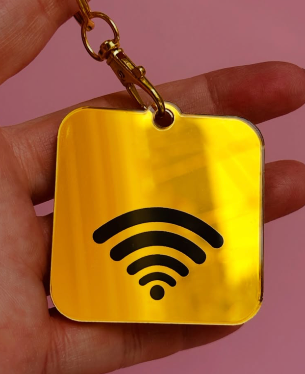 NFC TAG | GOLD MIRROR | WIFI SYMBOL BLACK