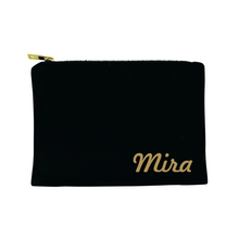 Load image into Gallery viewer, COTTON POUCH WITH GOLD ZIPPER
