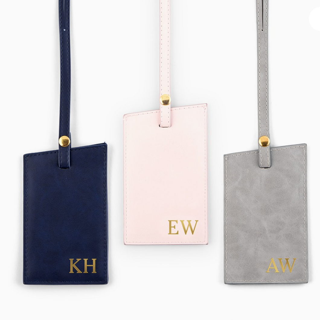LUGGAGE TAG - FAUX LEATHER WITH PERSONALIZATION OPTION