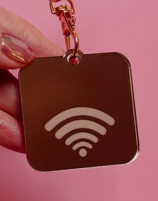 NFC TAG | ROSE GOLD MIRROR | WIFI SYMBOL