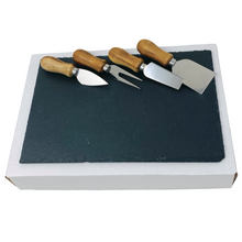 Load image into Gallery viewer, SLATE CHEESE BOARD AND KNIVES
